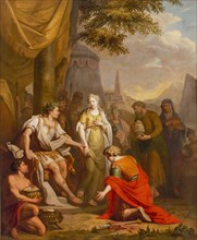 Elias van Nijmegen (Nijmegen 1667 - Rotterdam 1755), Generosity of Scipio, wallpaper painting canvas linen oil, At the conquest