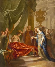 Elias van Nijmegen (Nijmegen 1667 - Rotterdam 1755), Antiochus and Stratonice, wallpaper painting painting linen oil paint