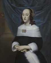 Isaack Luttichuys, Portrait of Johanna de Lange (1635-1673), portrait painting visual material linen oil paint, Standing