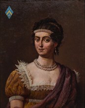 Portrait of Anne Esther Isabelle Saint Martin (1790-1870), portrait painting sculpture wood oil, Standing rectangular portrait