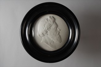 copy after:: Ludwig Jünger (Neutitschein 1856 - Amsterdam 1906), Plaster relief portrait of F.C. Thunders in profile, in round