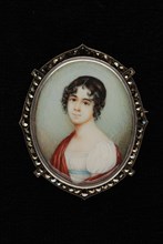Johannes Maria Monsorno (1768 - 1836), Portrait miniature of young woman, portrait miniature painting sculpture brooch clothing