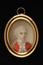Portrait miniature of man, portrait miniature medallion painting visual material gold wood ivory paint watercolor ivory medium