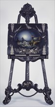 lacquer worker: Lodewijk Johannes Nooijen, Plate easel in historical style, for storing drawings and prints, donkey furniture