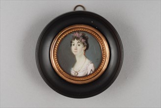 Leonardus Temminck, Portrait miniature of Augusta Carolina Princess of Hohenlohe-Langenburg, portrait miniature painting footage