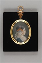 Portrait miniature of Geertruida Wilhelmina Adriana van Hogendorp, portrait miniature painting footage wood ivory paint