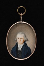 Portrait miniature of man, portrait miniature medallion painting images ivory paint watercolor glass ivory backing, Medallion