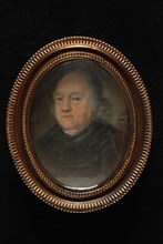 Johannes Anspach, Portrait miniature, bust of Mr. Herman Nederburgh, portrait miniature painting footage gold wood crayon? glass