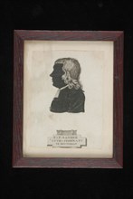 publisher: Johannes Jacobus Meyneken, Silhouette portrait to the left of Carel Philip Sander, silhouette copper engraving print
