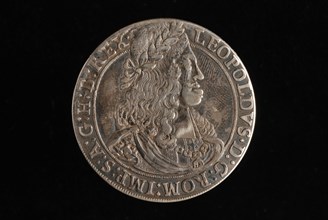 Adriaen van der Werff?, Silver screw coin and Taler depicting Emperor Leopold I (1658-1705) of Germany; painted interior