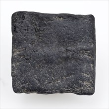 Square flat small rough cut paste, disc soil finding lead metal, cast cut Flat square plate Probably cutting residue of lead