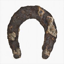Horseshoe, horseshoe herd ground find iron metal, forged Horseshoe archeology Rotterdam railroad tunnel horse shoeing farrier