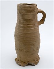 Stoneware jug on pinch, jug crockery holder soil find ceramic stoneware, hand-turned baked Wide cylindrical neck slightly