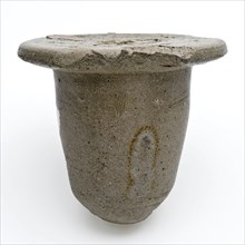 Stoneware stopper of jug, stop closure part soil find ceramic stoneware glaze salt glaze h 5,7, hand-turned glazed baked Gray