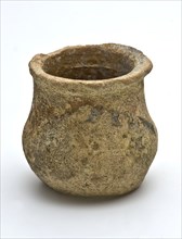 Ointment jar, belly model, red pottery, ointment jar pot holder soil find ceramic earthenware glaze lead glaze, hand-turned