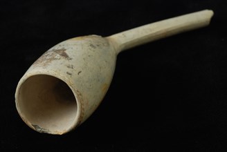 Clay pipe, basic model with heel and heel mark, clay pipe smoking equipment smoke floor earthenware ceramic pottery h 4,3