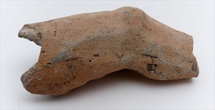 Fragment stoneware image, knee joint, sculpture visual material soil find ceramic stoneware, w 3,4 hand shaped baked Fragment