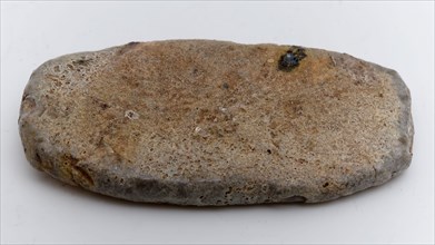 stoneware or fire aid, soil found ceramic stoneware, w 5.0 hand shaped baked Stoneware tablet glazed Has served as living room
