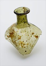 Fragment of part of body, part of shoulder, neck and lip of bottle, medicine bottle bottle holder soil find glass, cm - 1.7 cm