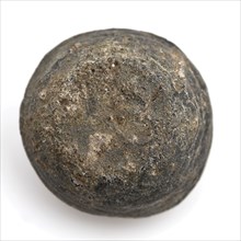 Lead disc, conical, possibly weight, weight ground find lead metal, grams cast Flattened spherical solid metal object. Reverse
