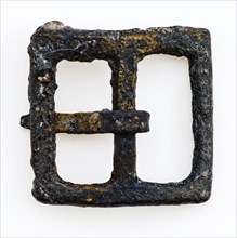 Rectangular buckle with middle post and sting, small size, buckle fastener component ground find copper iron metal, Rectangular
