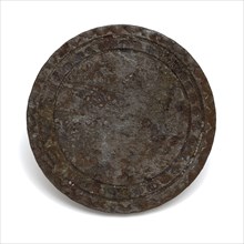 Large metal button, knot clothing accessory clothing soil find copper metal, Round flat red copper plate mid reverse side rest