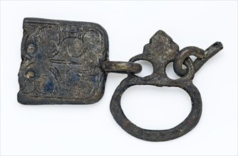 Double belt tongue of belt buckle, with dense eye, attached to three-eye, belt attachment accessory ground find copper leather
