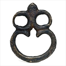 Metal belt buckle with three eyes, buckle belt clothing accessory clothing soil find brass bronze metal, w 2.2 cast Belt buckle