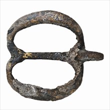 Copper belt hanger, middle post with eye, belt hanger clothing accessory clothing soil find copper brass metal, cast sawn Belt