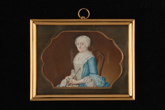 Joseph Marinkel, Portrait miniature of woman, portrait miniature painting footage paint watercolor parchment portrait