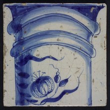 Blue tile with basement of pillar on which Turkish lily, of pilaster with 13 tiles, tile pilaster footage fragment ceramics