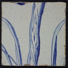 Blue tile with vine, from chimney pilaster with 39 tiles, tile pilaster footage fragment ceramic pottery glaze, Eight blue tiles