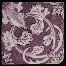 Sprinkled purple ornament tile, diagonal decor, quarter flower with long petal from an angle, quarter star-shaped motif