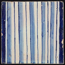 Tile of pilaster, blue on white, part of column with continuous flux, tile pilaster footage fragment ceramic pottery glaze