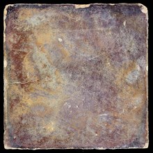 Plain dark brown tile, floor tile tile sculpture ceramic earthenware glaze, d 1.7
