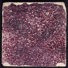 Plain speckled purple tile, floor tile tile sculpture ceramic earthenware glaze, d 1.7