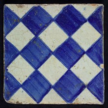 Ornament tile, blue on gray, with dark blue brushed diamond pattern as checkerplate, small windows, floor tile tile images