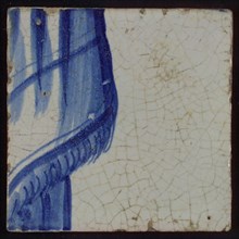 Twelve tiles of tableau with blue men's heads and helmets, tile picture material ceramics pottery glaze, Hanibal? Hannibal