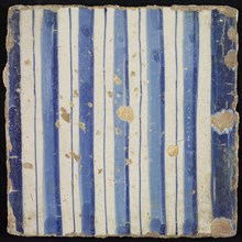 Tile of chimney pilaster, blue on white, part of column with cannelure, chimney pilaster tile pilaster footage fragment ceramic
