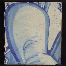 Tile with blue arm, tile picture footage fragment ceramics pottery glaze, d 1.1