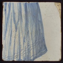 Tile with blue skirt, tile pilaster footage fragment ceramic pottery glaze, d 1.1