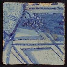 Tile with blue cassettes (floor ceiling?), wall tile tile sculpture ceramic earthenware glaze, baked 2x glazed painted