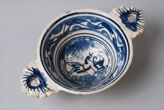 Majolica dish, jumping rope in the mirror, pop bowl bowl tableware holder soil find ceramic earthenware glaze lead glaze tin