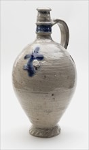 Stoneware jug with blue cross on the front, on squeeze foot, jug crockery holder soil find ceramic stoneware glaze salt glaze
