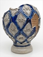 Fragment Westerwald jug, appliqués with two hearts, gray and blue glazed, jug crockery holder soil find ceramic stoneware glaze