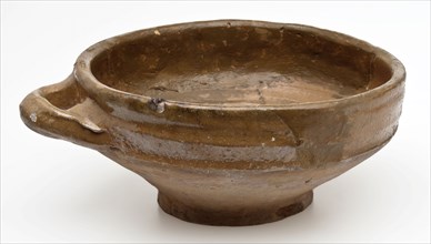 dish on footring, red shard, internally glazed, porcelain dish holder holder earthenware ceramic earthenware glaze lead glaze