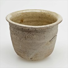 Ointment jar, tapered model, white shard, internal yellow glazed, ointment jar holder soil find ceramic earthenware glaze lead