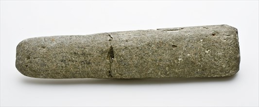 Gray whetstone, little tapered in shape and oval cross-section, whetstone sharpening stone tool kit earth found stone shale
