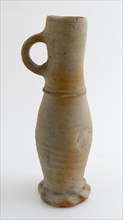 Stoneware jug, Jug or jacobakan on pinched foot, slightly flamed, Jug or jacobakan jug crockery holder soil find ceramic