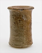 Stoneware ointment jar, elongated, conical model, ointment jar pot holder soil find ceramic stoneware glaze salt glaze, hand